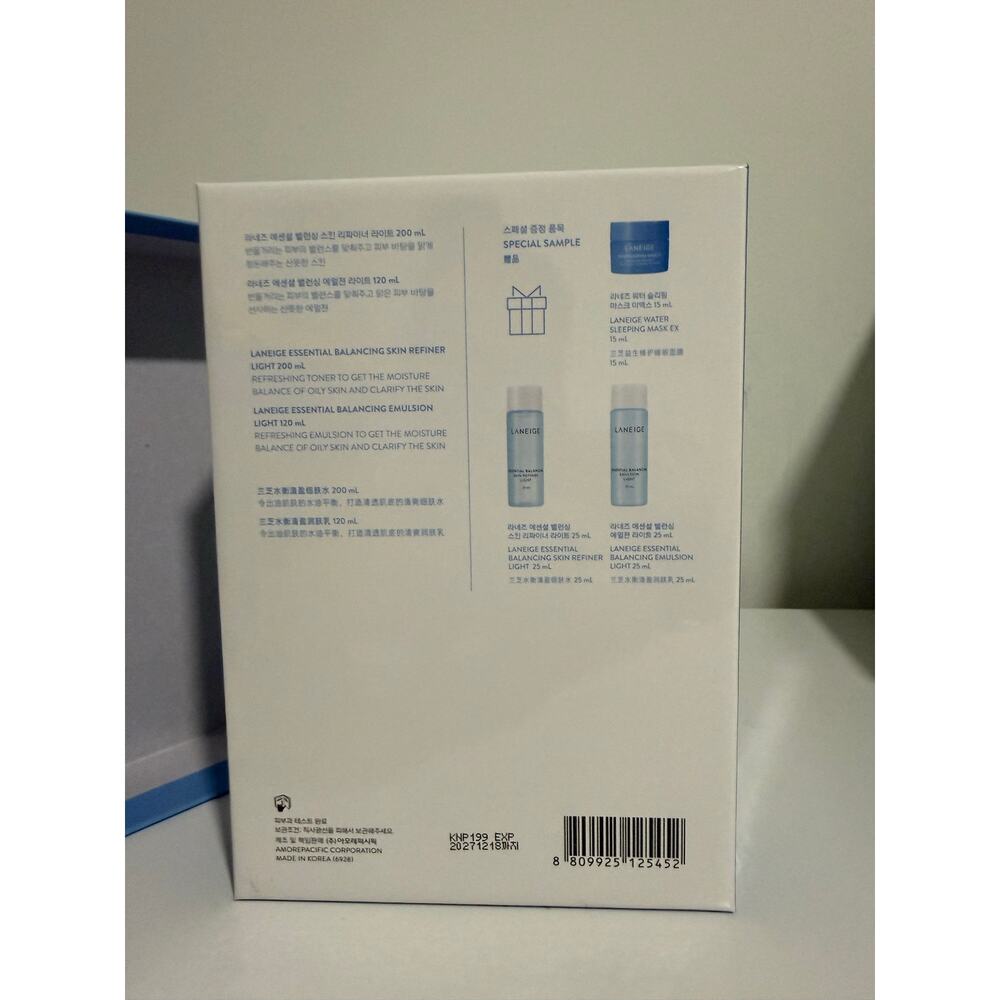 $68 New Laneige Essential Balancing Light Basic Duo Set 5pc K-Beauty Skincare - Picture 5 of 5